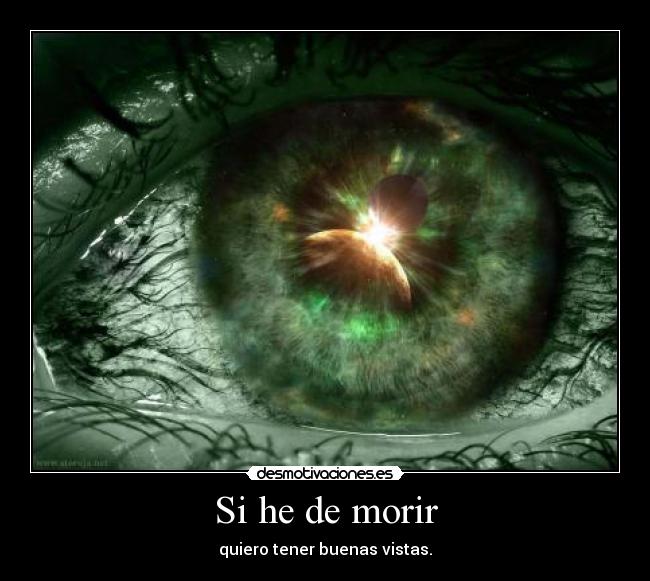 Si he de morir - quiero tener buenas vistas.