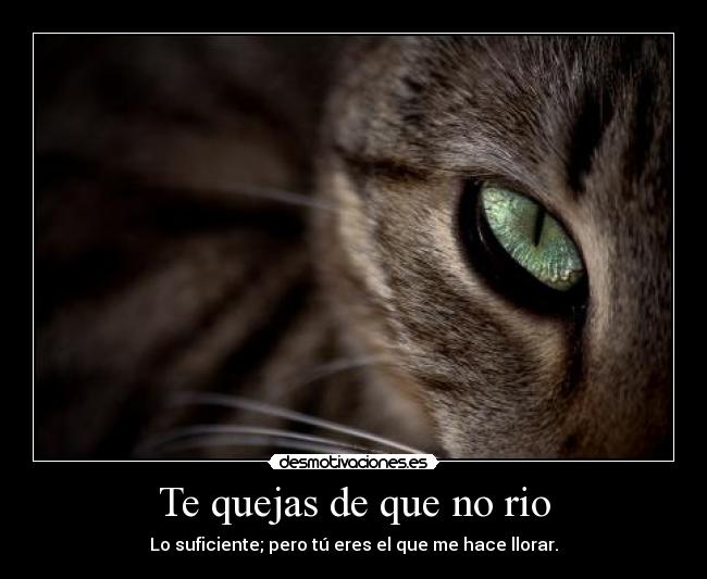 Te quejas de que no rio -