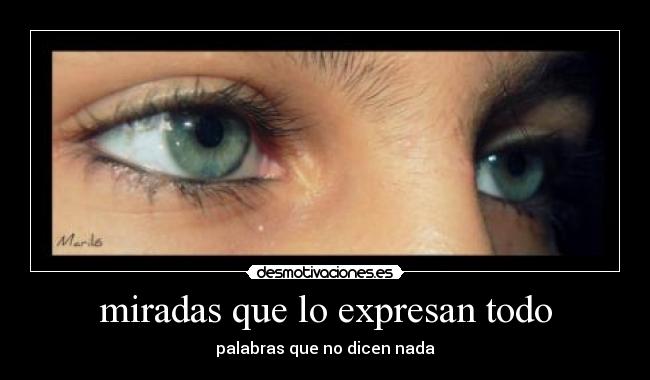 miradas que lo expresan todo - palabras que no dicen nada