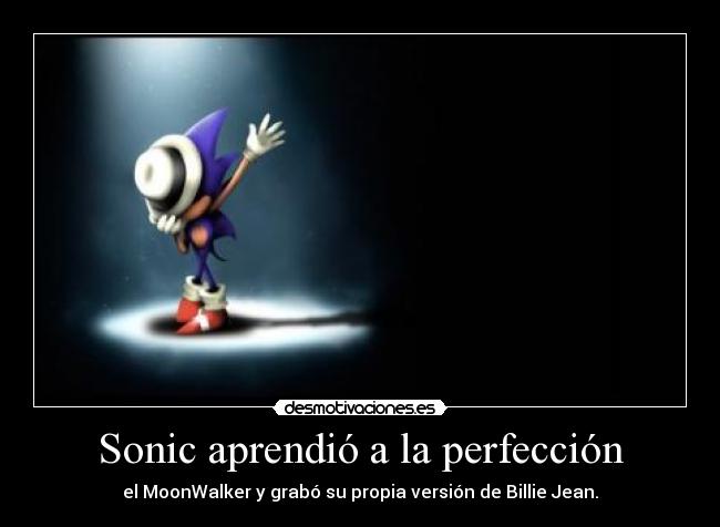 Sonic aprendió a la perfección - el MoonWalker y grabó su propia versión de Billie Jean.