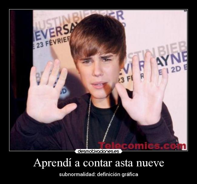 Aprendí a contar asta nueve -