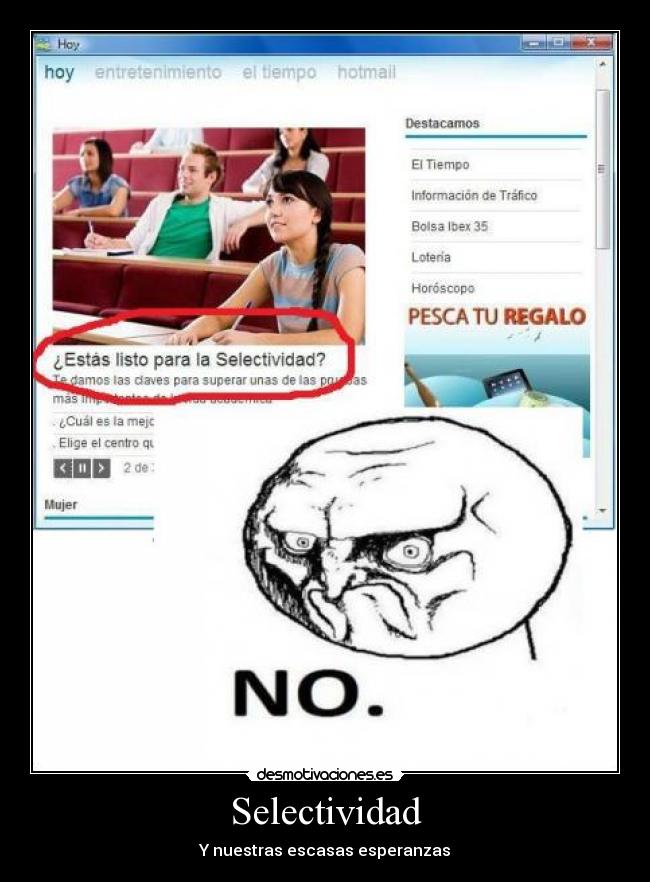 Selectividad - Y nuestras escasas esperanzas
