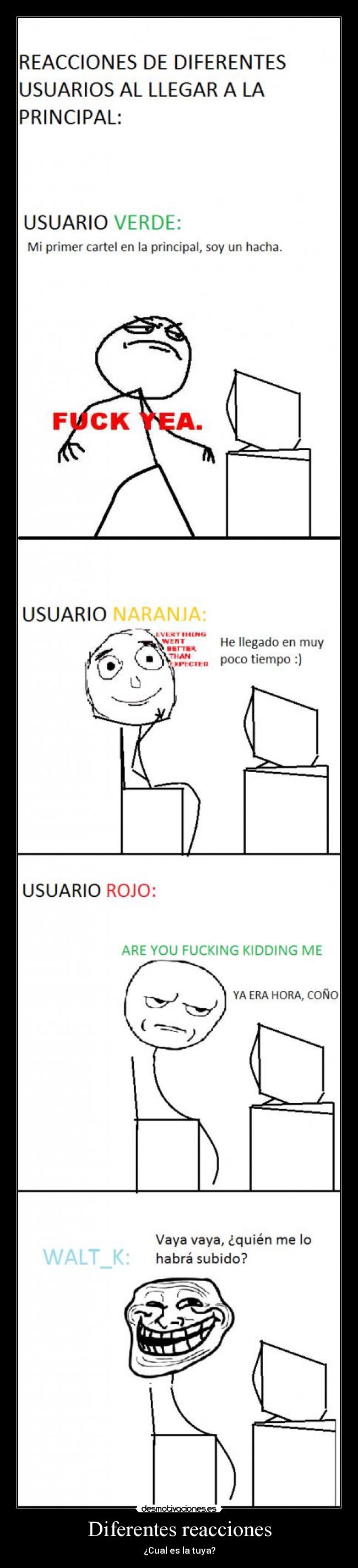 Diferentes reacciones - 