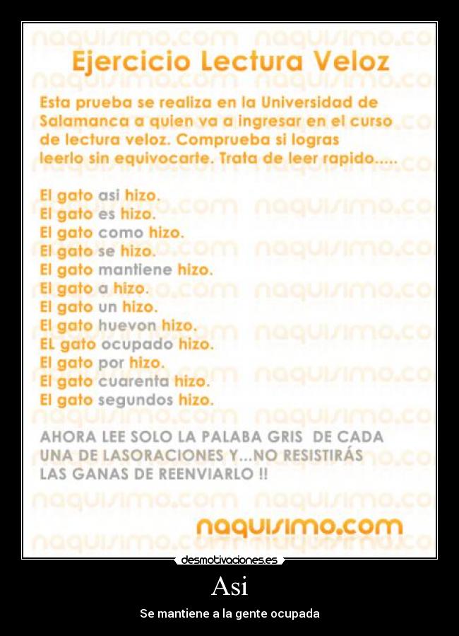 Asi - Se mantiene a la gente ocupada