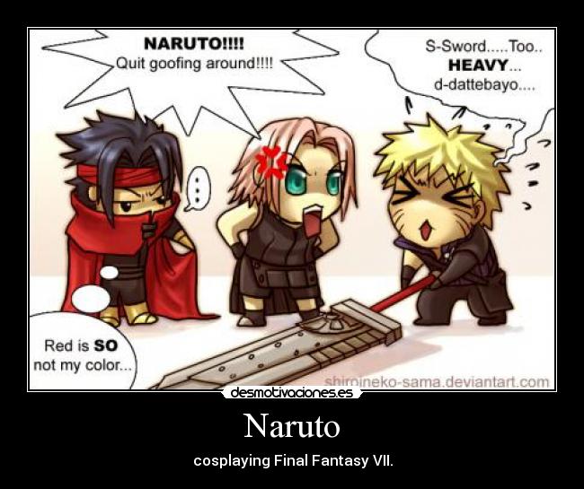 Naruto - cosplaying Final Fantasy VII.