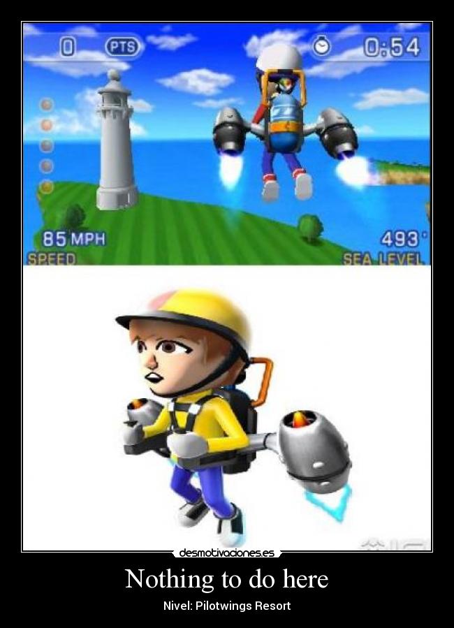 carteles desmotivacioneses 3ds nothing here pilotwings resort desmotivaciones