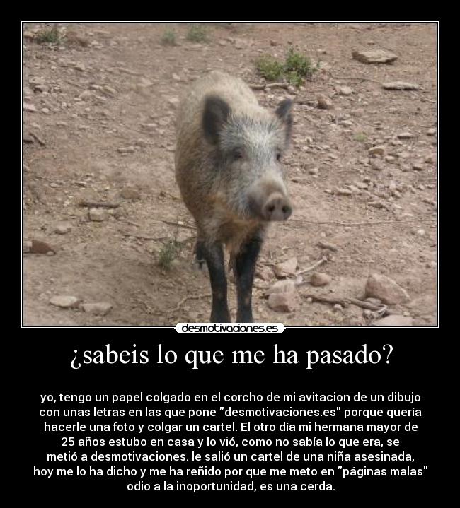 ¿sabeis lo que me ha pasado? -