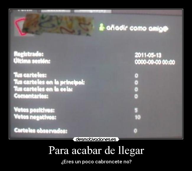 Para acabar de llegar - 