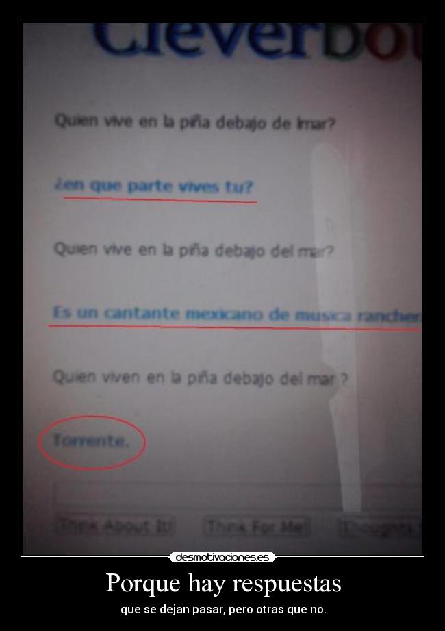 Porque hay respuestas -