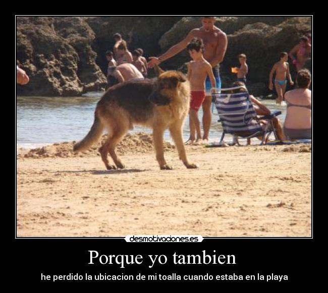 Porque yo tambien - he perdido la ubicacion de mi toalla cuando estaba en la playa