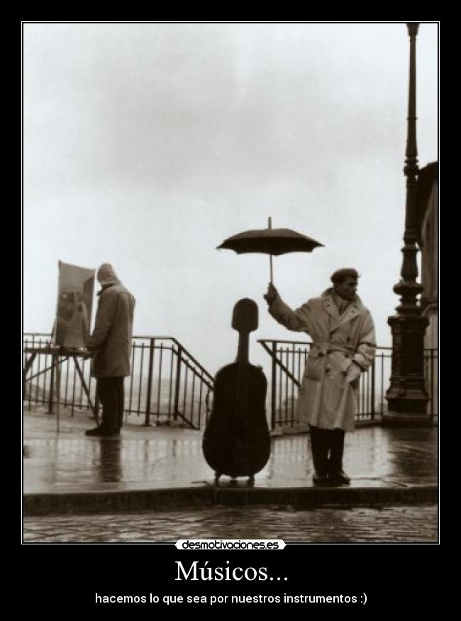 carteles musica musicos lluvia instrumentos desmotivaciones