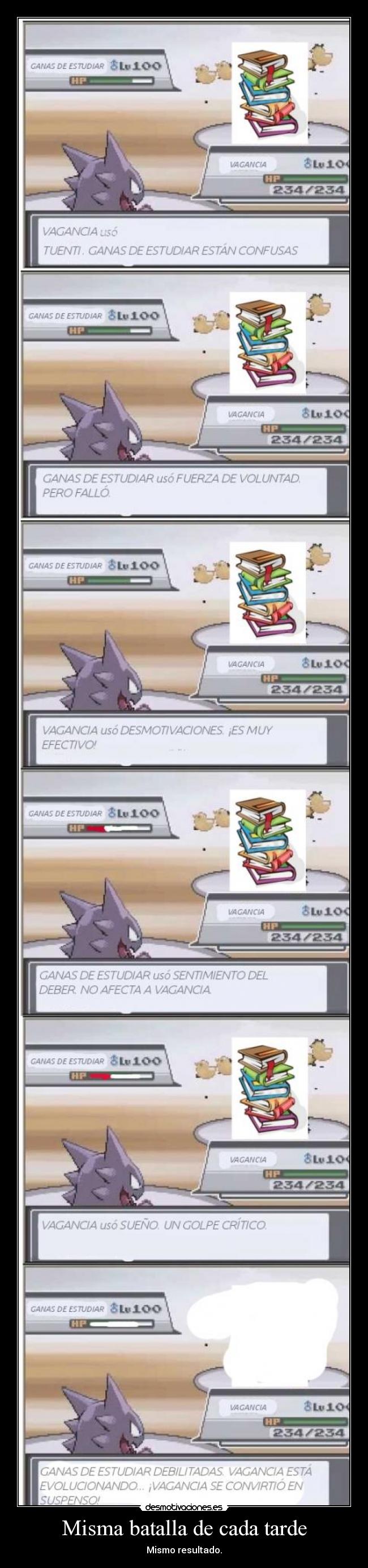 carteles pokemon ganas estudiar vagancia mismo resultado misma batalla cada tarde desmotivaciones