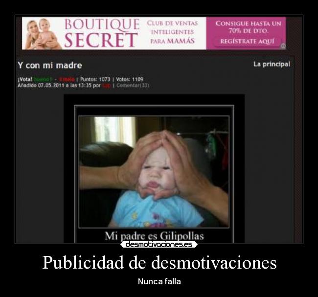 Publicidad de desmotivaciones - Nunca falla