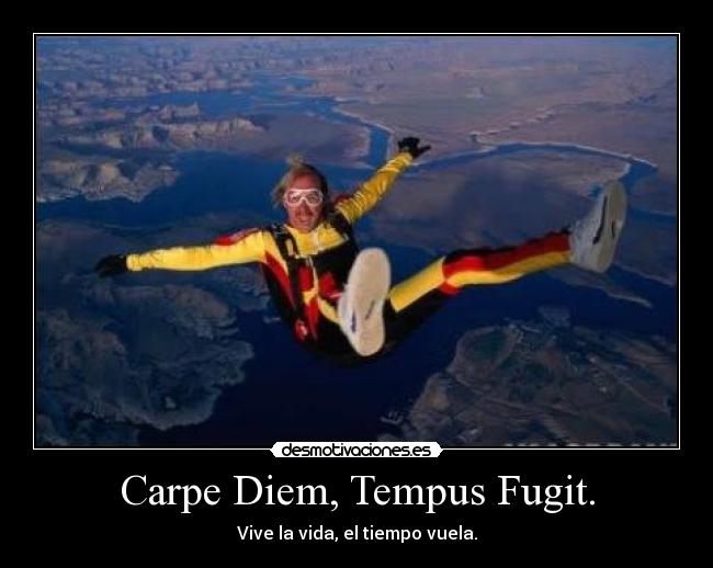 carteles carpe diem tempus fugit desmotivaciones
