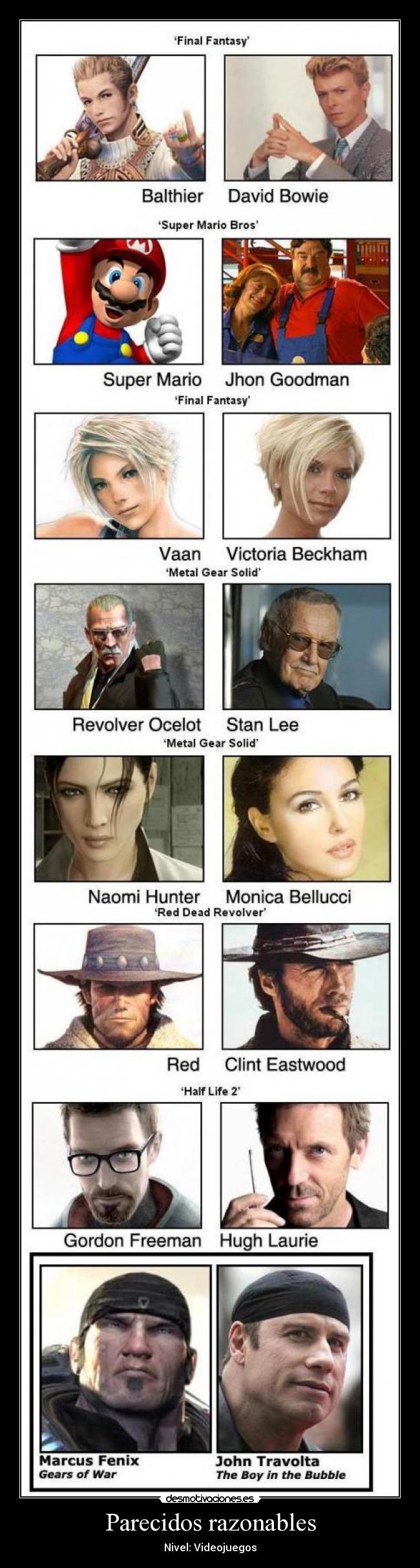 Parecidos razonables - Nivel: Videojuegos