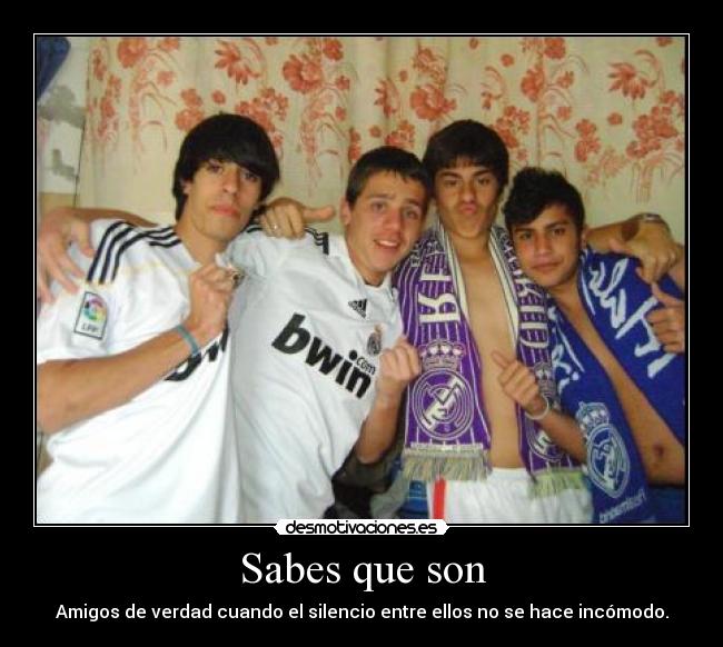 Sabes que son - Amigos de verdad cuando el silencio entre ellos no se hace incómodo.