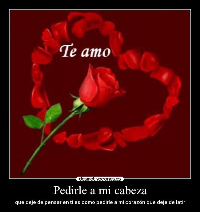 Pedirle a mi cabeza - que deje de pensar en ti es como pedirle a mi corazón que deje de latir