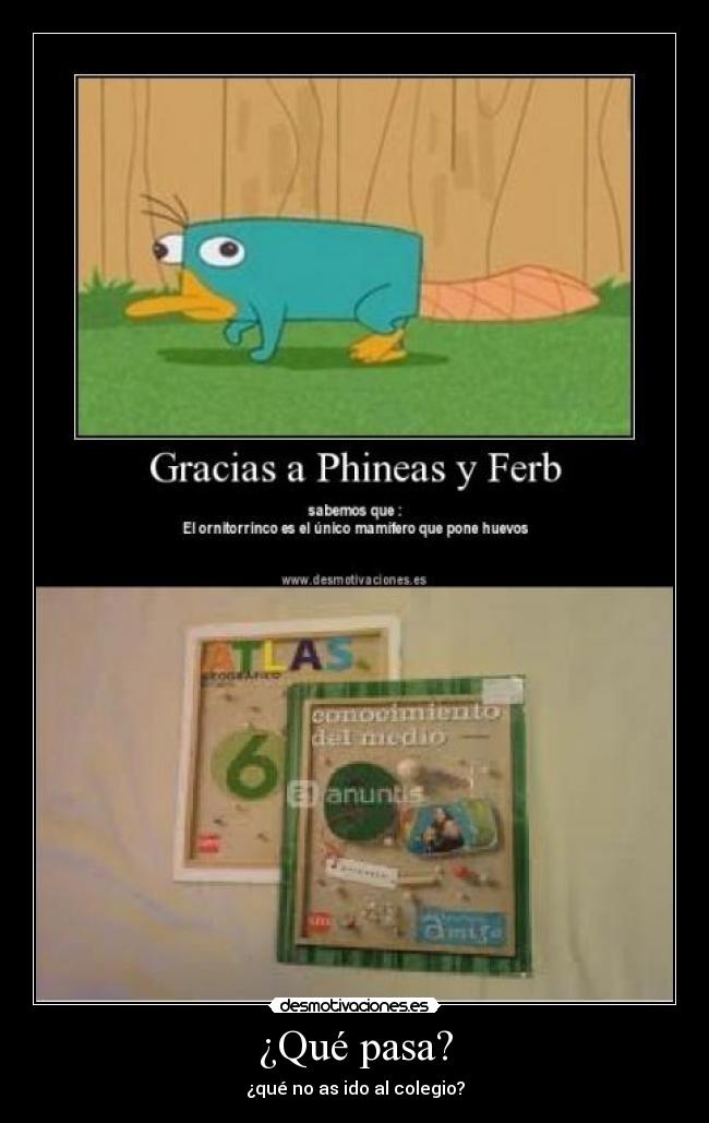 ¿Qué pasa? - ¿qué no as ido al colegio?