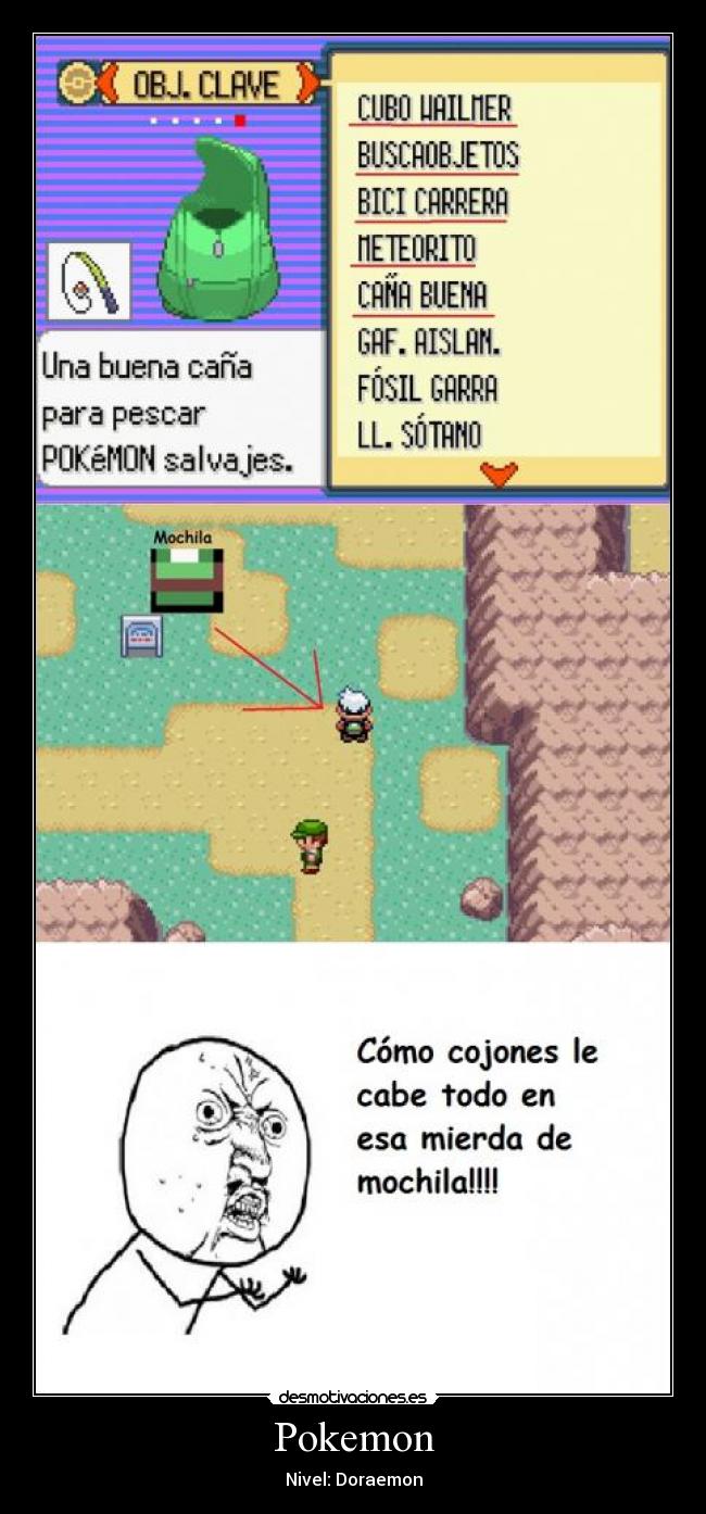 carteles pokemon pokemon mierda mochila doraemon desmotivaciones