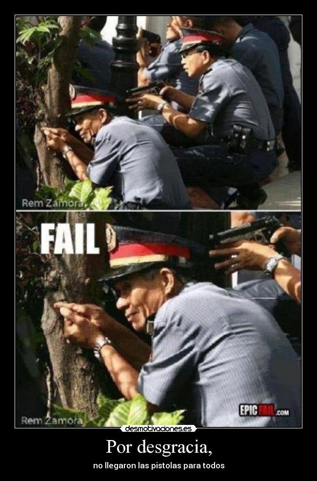 Por desgracia, - no llegaron las pistolas para todos