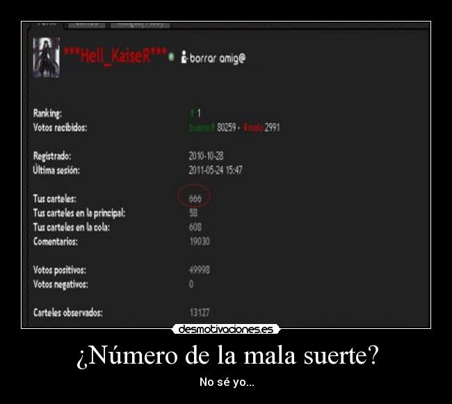 ¿Número de la mala suerte? - No sé yo...