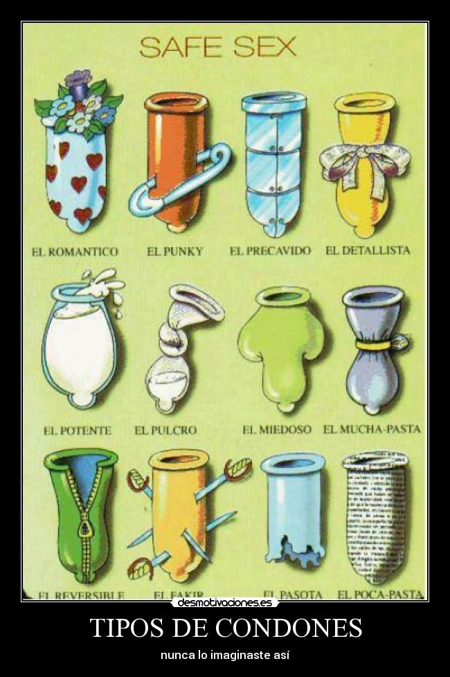 TIPOS DE CONDONES - nunca lo imaginaste así