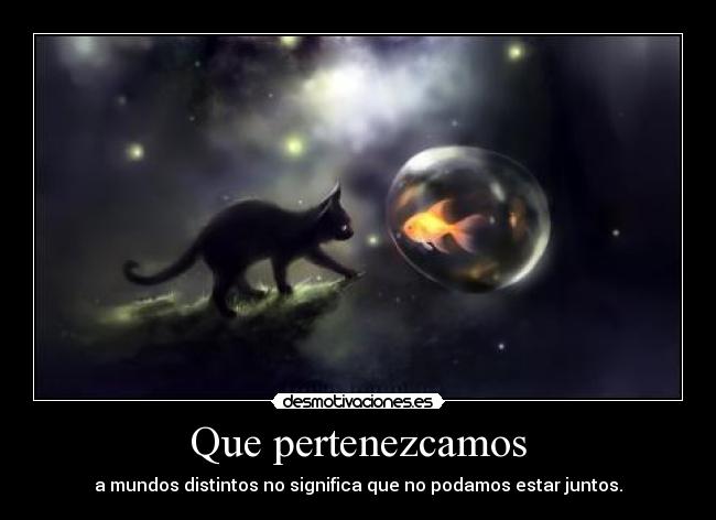 Que pertenezcamos - a mundos distintos no significa que no podamos estar juntos.