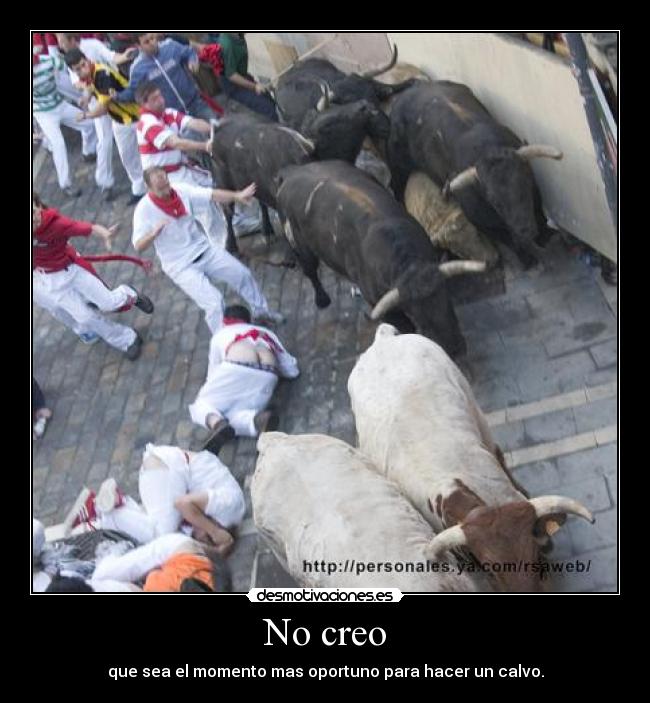 No creo - que sea el momento mas oportuno para hacer un calvo.