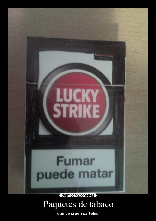 Paquetes de tabaco - que se creen carteles