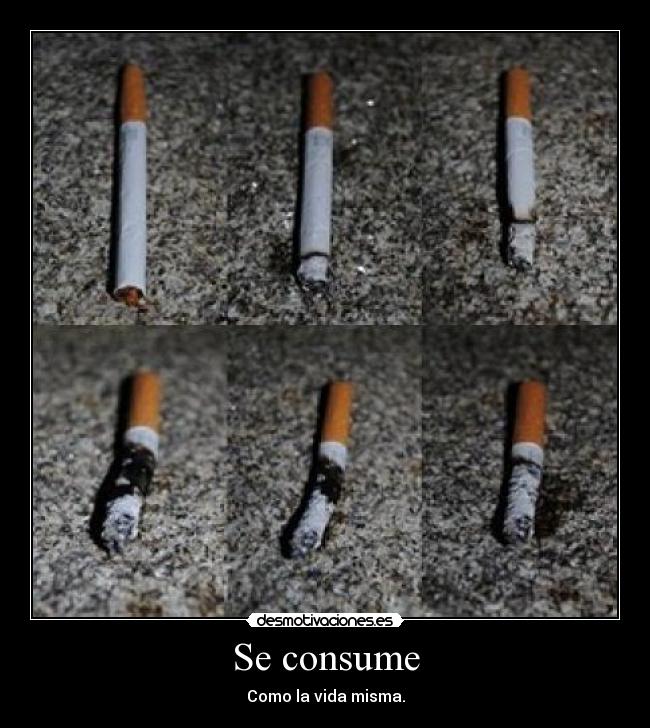 Se consume - Como la vida misma.