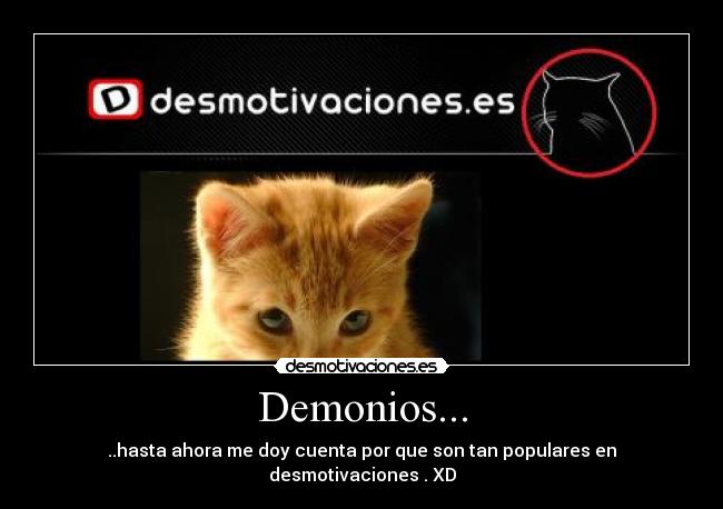 Demonios... - ..hasta ahora me doy cuenta por que son tan populares en desmotivaciones . XD