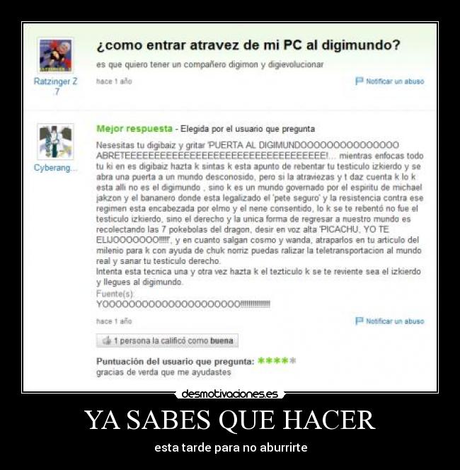 YA SABES QUE HACER - 