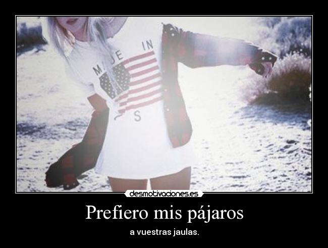 Prefiero mis pájaros - a vuestras jaulas.