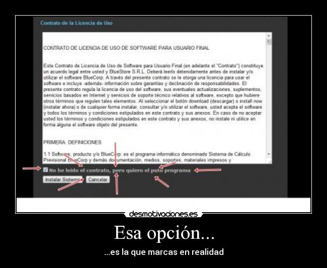 Esa opción... - ...es la que marcas en realidad