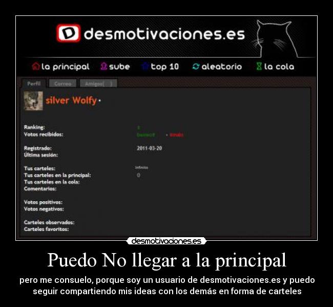 Puedo No llegar a la principal -