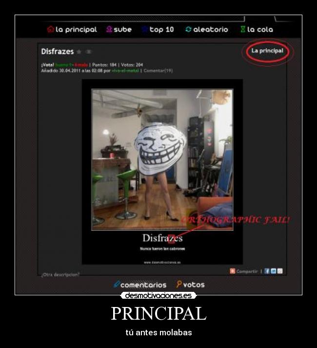 PRINCIPAL - tú antes molabas