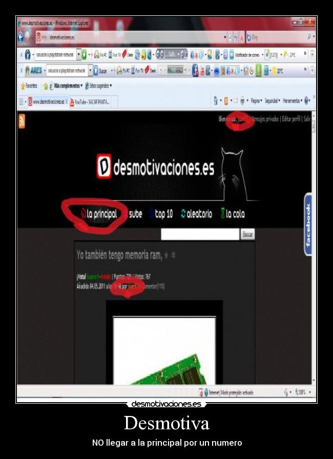 Desmotiva - NO llegar a la principal por un numero
