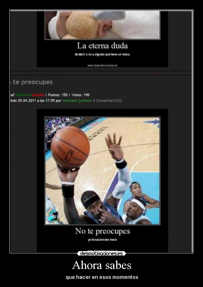 Ahora sabes - que hacer en esos momentos