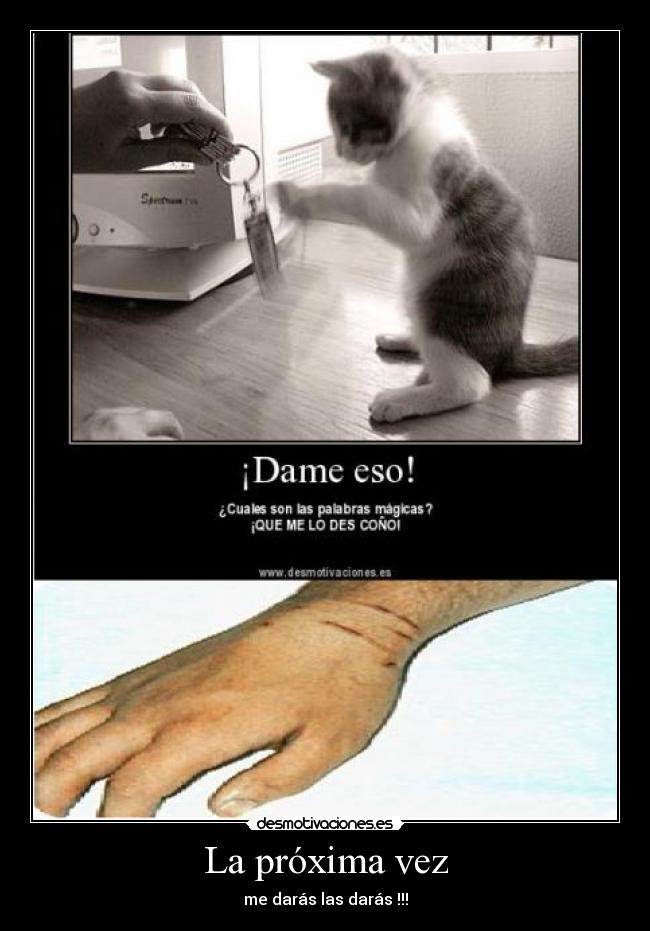 La próxima vez - me darás las darás !!!