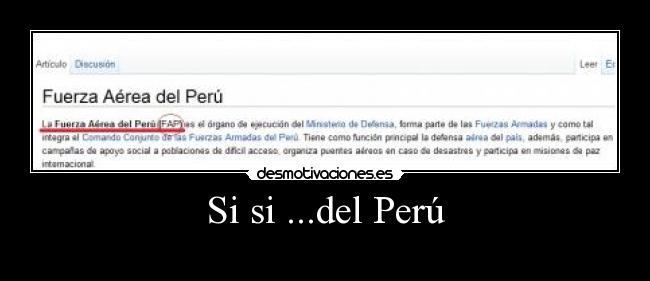 Si si ...del Perú -