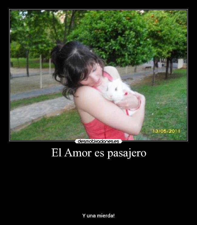 El Amor es pasajero - 







Y una mierda!