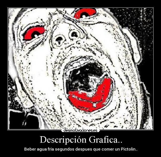 Descripción Grafica.. - Beber agua fría segundos despues que comer un Pictolin..