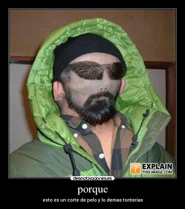 porque - esto es un corte de pelo y lo demas tonterias