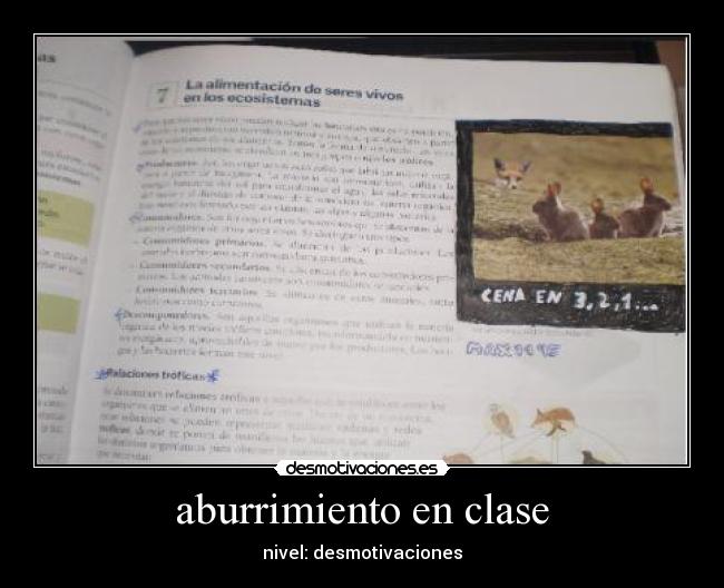 aburrimiento en clase - nivel: desmotivaciones