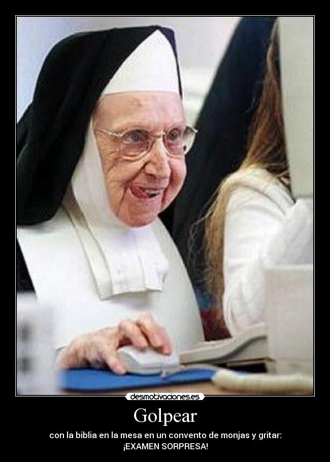 carteles biblia monja desmotivaciones