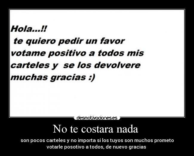 No te costara nada -