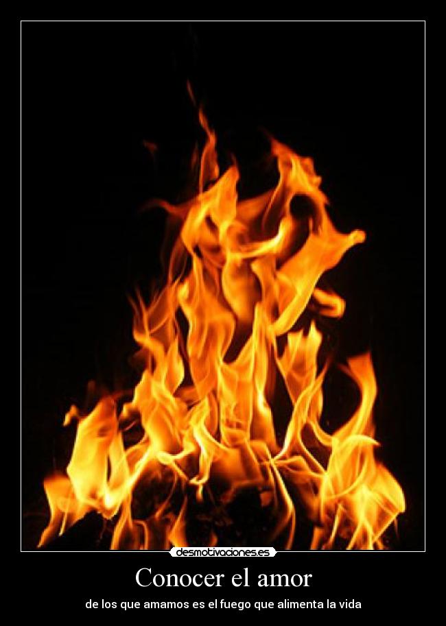 Conocer el amor - de los que amamos es el fuego que alimenta la vida