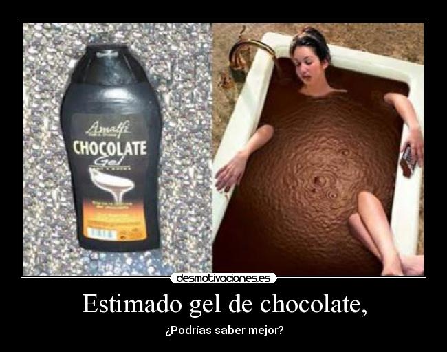 Estimado gel de chocolate, - 
