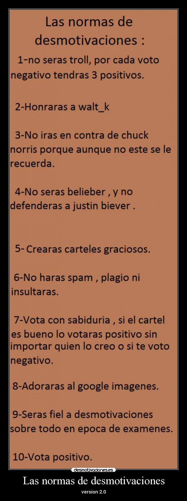 Las normas de desmotivaciones - version 2.0
