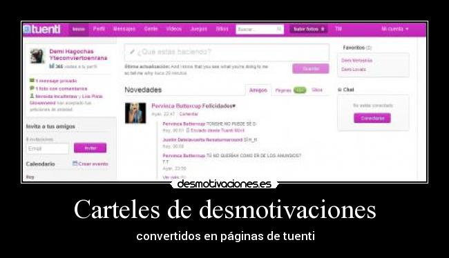 Carteles de desmotivaciones - convertidos en páginas de tuenti